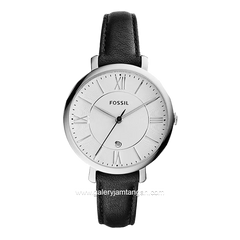 Fossil ES3972 Black Silver Leather Strap