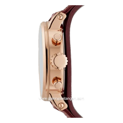 FOSSIL ES4114 Maroon Chronograph Leather Strap