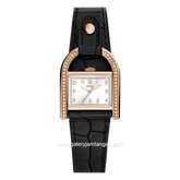 FOSSIL ES5263 DIAMOND Black Rosegold Leather Strap