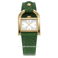 FOSSIL ES5267 DIAMOND Green Gold Leather Strap