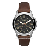 FOSSIL FS4813 Brown Silver Leather Strap
