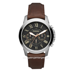 FOSSIL FS4813 Brown Silver Leather Strap