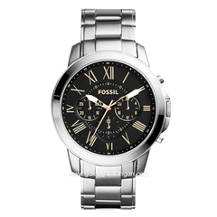 FOSSIL FS4994 Silver Dial Black Stainless Steel