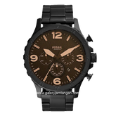 FOSSIL NATE JR1356 Chronograph Black Dial Brown Stainless Steel