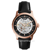 FOSSIL ME3084 Automatic Black Rose Gold Leather Strap