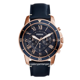 FOSSIL GRANT FS5237 Blue Rosegold Leather Strap