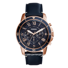 FOSSIL GRANT FS5237 Blue Rosegold Leather Strap