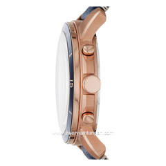 FOSSIL GRANT FS5237 Blue Rosegold Leather Strap