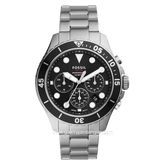 FOSSIL FS5725 Silver Dial Black Stainless Steel Strap