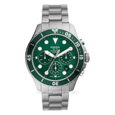 FOSSIL FS5726 Silver Dial Green Stainless Steel Strap