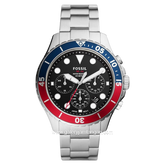 FOSSIL FS5767 Silver Dial Black Stainless Steel Strap