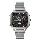 FOSSIL RETRO FS5890 Men Digital Analog Dial Smoke Stainless Steel Strap