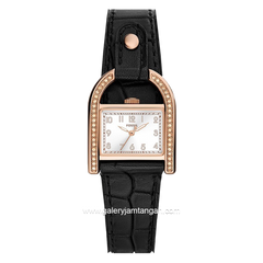 FOSSIL BQ5263 Black Rosegold Leather Strap