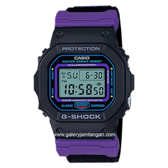 G-SHOCK DW-5600THS-1DR Black Purple Digital Canvas Strap
