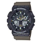 G-SHOCK GA-100TU-1A3DR Analog Digital Army Black Resin Strap