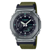 G-SHOCK GM-2100CB-3ADR Green Black Analog Digital Canvas Strap