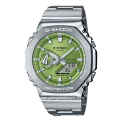 G-SHOCK GM-2110D-3ADR Silver Dial Green Stainless Steel