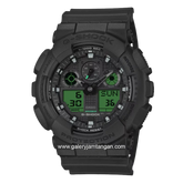 G-SHOCK GA-100BEG-1ADR Black Electro Green Analog Digital Resin Strap