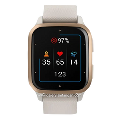 GARMIN VENU SQ 2, MUSIC Ivory/Peach Gold Amoled Silicone Strap