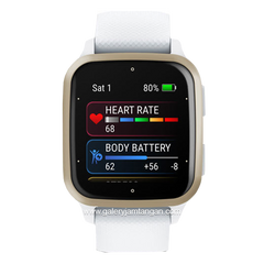 GARMIN VENU SQ 2 White/Cream Gold Silicone Strap