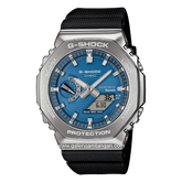 G-SHOCK GBM-2100A-2BDR Solar Black Dial Blue Analog Digital Resin Strap