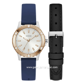 GUESS MIST GW1014L5 Navy Silicone Extra Black Leather Strap