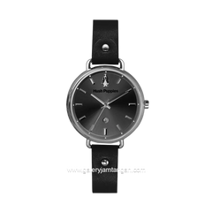 HUSH PUPPIES HP.3802L.2502 Black Silver Leather Strap