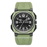 INFANTRY REVO-AD-04 Dual Time Full Green Rubber Strap