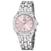 JAGUAR J1016/2 Silver Dial Pink Sapphire Crystal Swiss Made