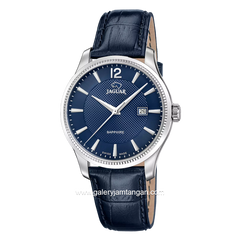 JAGUAR J1042/3 Black Silver Leather Strap Swiss Made