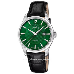 JAGUAR J1042/6 Black Dial Green Leather Strap Swiss Made