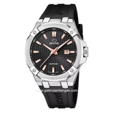 JAGUAR J1010/4 Black Silver Sapphire Crystal Rubber Swiss Made