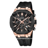 JAGUAR J1015/1 Black Rosegold Chronograph Rubber Shappire Chrystal Swiss Made