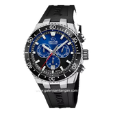 JAGUAR J1021/6 Black Silver Dial Blue Rubber Strap Swiss Made