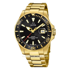 JAGUAR J877/3 Gold Dial Black Sapphire Coating Swiss Made