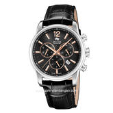 JAGUAR J968/6 Black Silver Chronograph Leather Shappire Christal Swiss Made