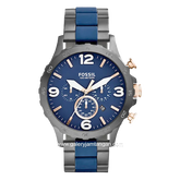 FOSSIL JR1494 Multifunction Grey Blue Stainless Steel Strap