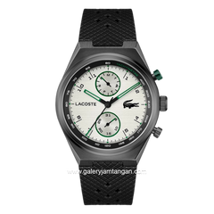 LACOSTE LINE RACER 2011498 Black Dial White Rubber Strap