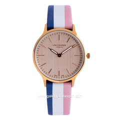 LEE COOPER LC07038.413 White Gold Leather Strap