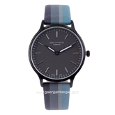 LEE COOPER LC07038.661 Black Blue Leather Strap