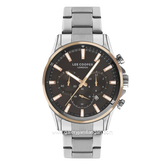 LEE COOPER LC07167.550 Silver Dial Black Stainless Steel