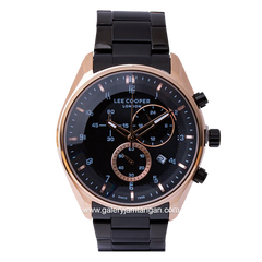 LEE COOPER LC07351.450 Black Rosegold Stainless Steel