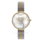 LEE COOPER LC07601.220 Silver Gold Dial White Stainless Steel