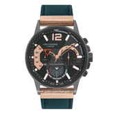 LEE COOPER LC07614.064 Green Black Leather Strap