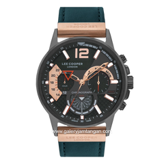 LEE COOPER LC07614.064 Green Black Leather Strap