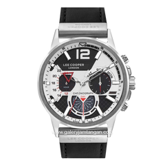 LEE COOPER LC07614.351 Black Silver Leather Strap
