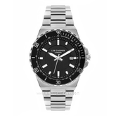 LEE COOPER LC07622.350 Silver Dial Black Stainless Steel