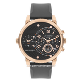 LEE COOPER LC07650.456 Dual Time Grey Rosegold Leather Strap