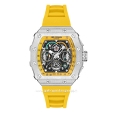 LEE COOPER LC07810.357 Multifunction Yellow Silver Rubber Strap