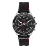 LEE COOPER LC07848.351 Chronograph Black Silver Rubber Strap